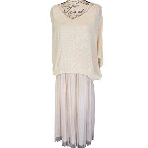 Joyfunear Cream Pink Skirt Sweater Dress 2XL